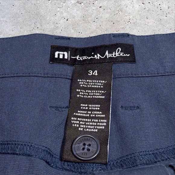 Travis Mathew Golf Pants Mens Size 34X32 Blue Stretch Chino Performance - Picture 10 of 11